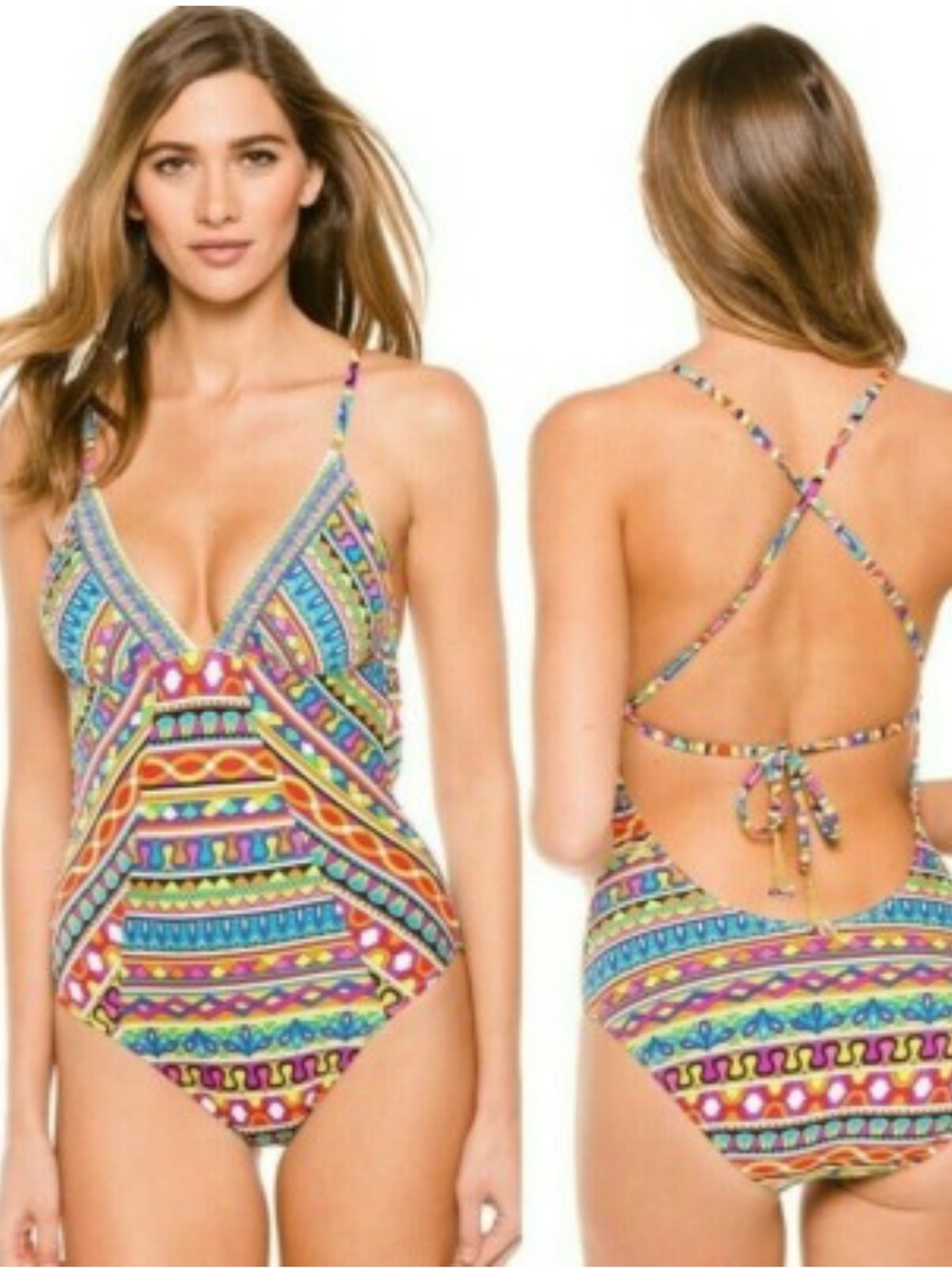 Trina Turk Aztec Peruvian One-Piece Swimsuit